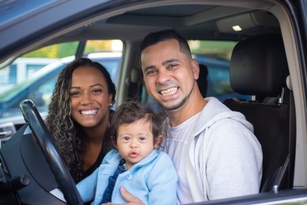 Image of family in car